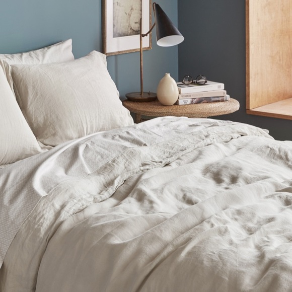 Parachute Home Full Queen Linen Duvet Cover in Bone - Picture 3 of 3